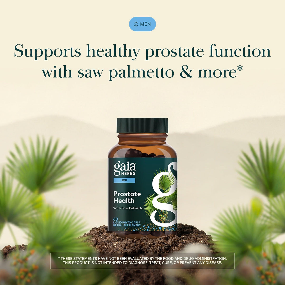 Gélules Gaia Herbs Prostate Santé ouvertes pour montrer leur contenu