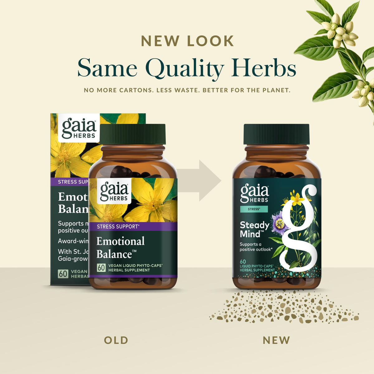 Gélules Gaia Herbs Steady Mind avec des herbes
