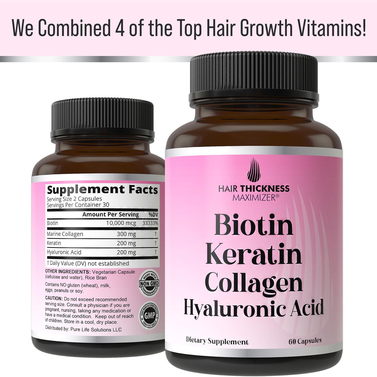 Gélules Hair Thickness Maximizer avec acide hyaluronique