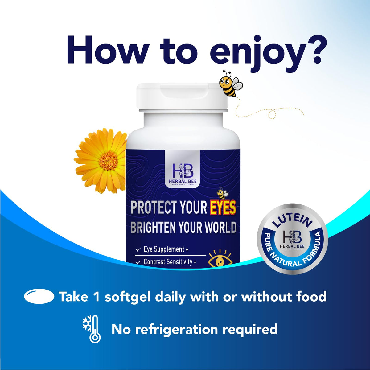 Gélules Herbal Bee Complément Alimentaire Œil sur une table
