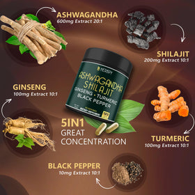 Gélules Herbpy Ashwagandha sur fond blanc