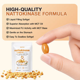 Gélules HILOTUX Nattokinase avec ingrédients naturels en arrière-plan