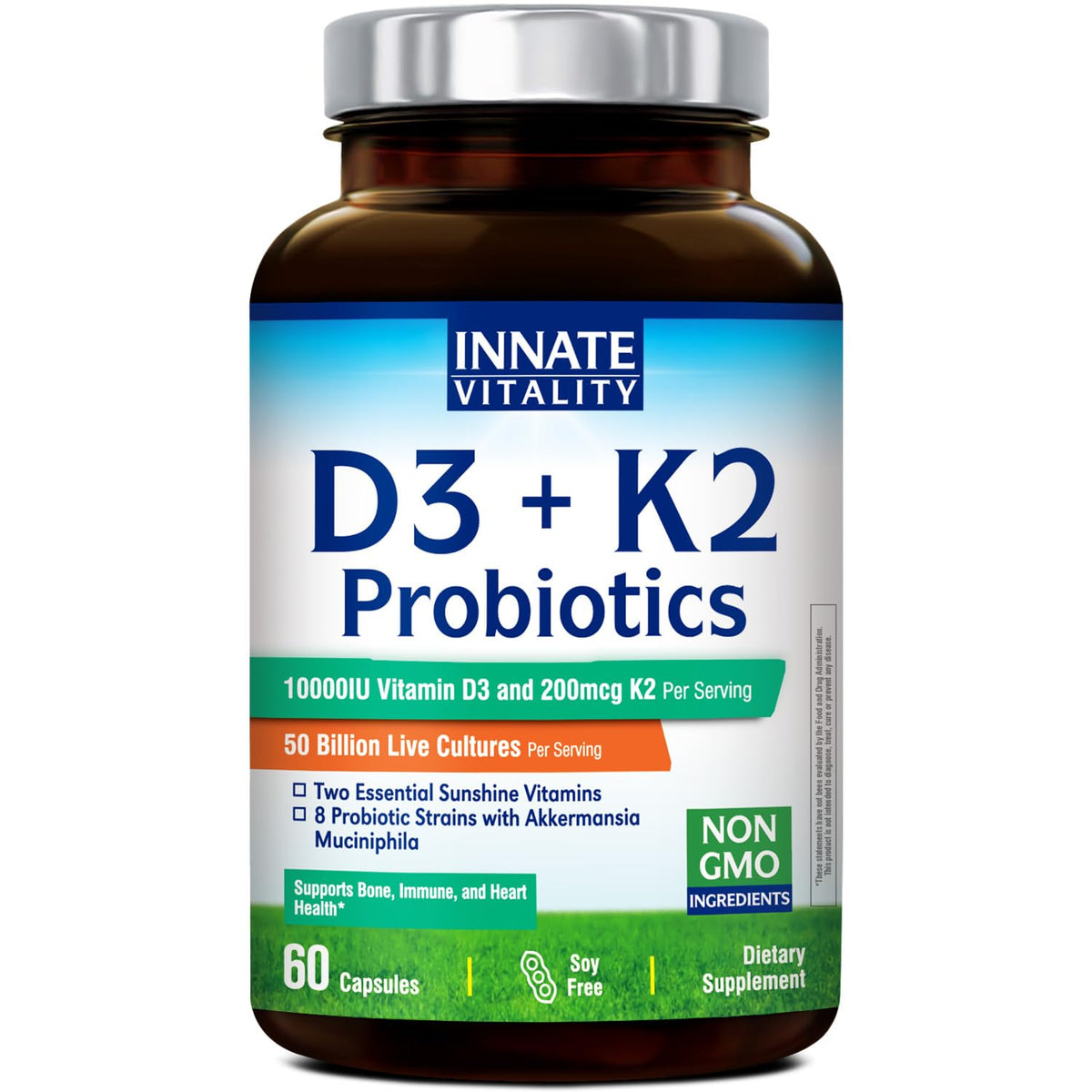 Gélules Innate Vitality D3 K2 10000IU avec emballage