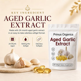 Gélules inodores d'extrait d'ail vieilli Primus Organics