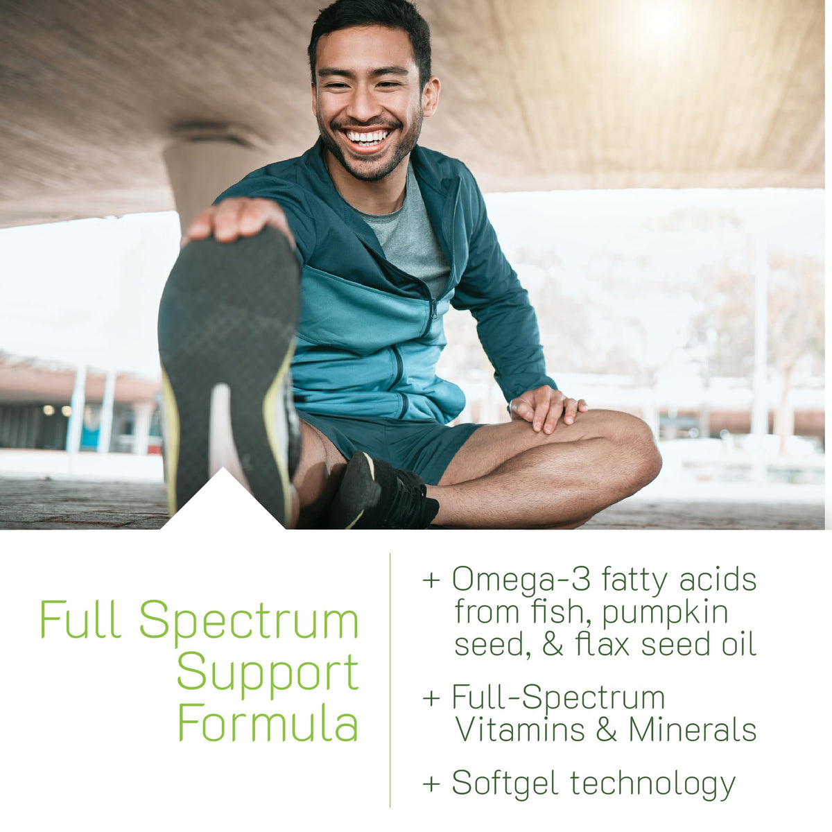 Gélules Irwin Naturals avec étiquettes de nutriments clés