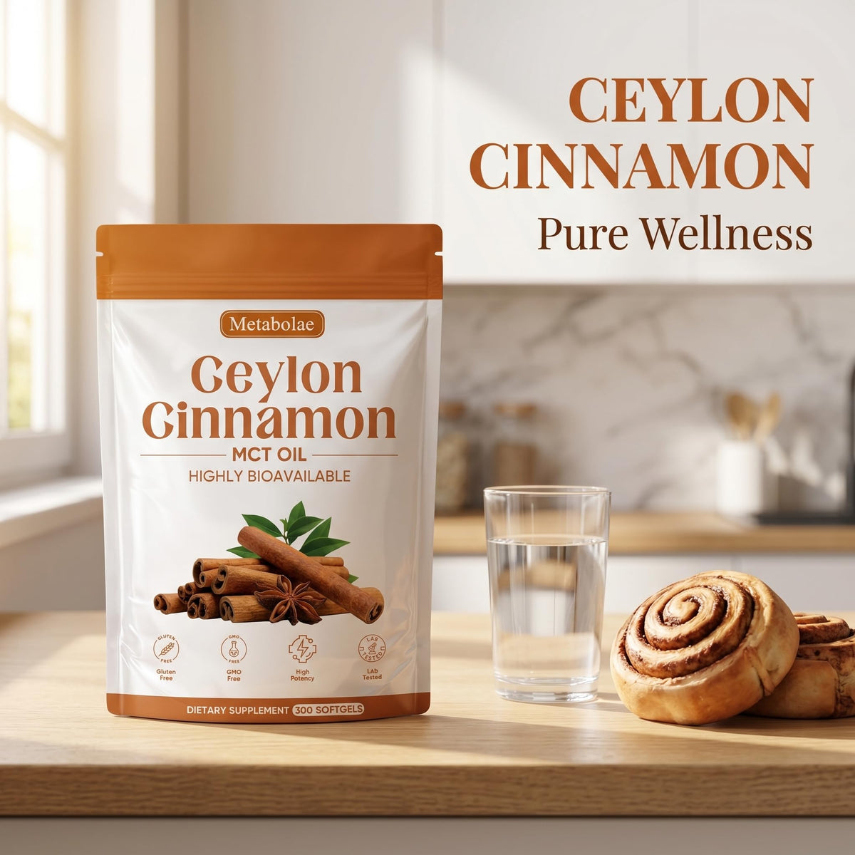 Gélules Jqewlg Cannelle de Ceylan en gros plan