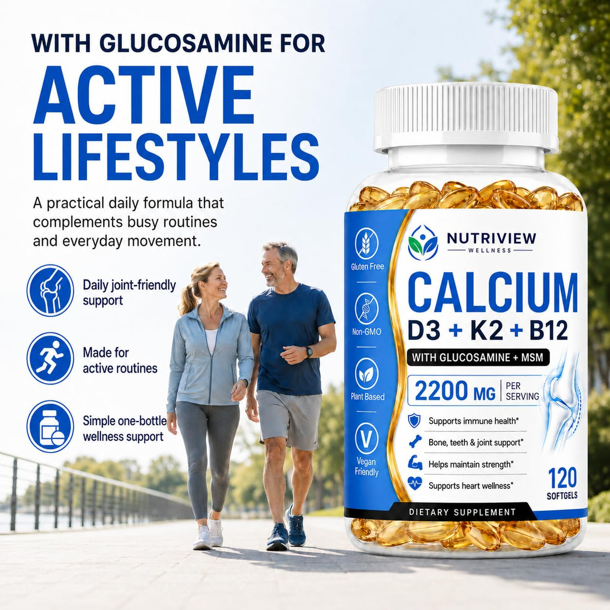 Gélules KBOWQ Nutriview sur un fond neutre