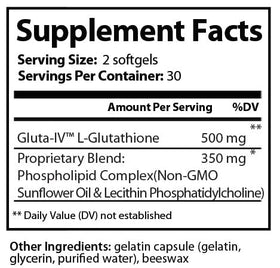 Gélules Liposomal Glutathione avec verre d'eau