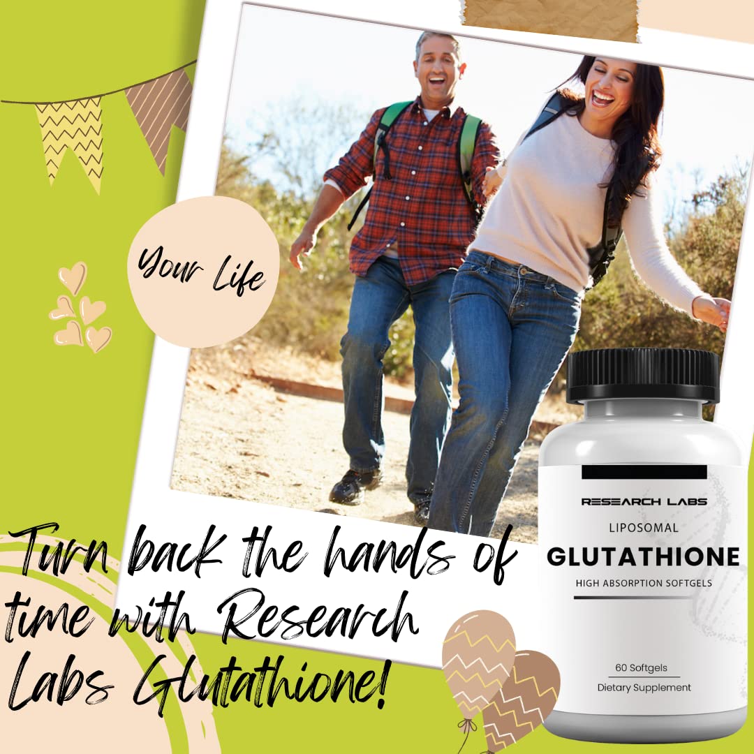 Gélules Liposomal Glutathione de Research Labs sur fond blanc