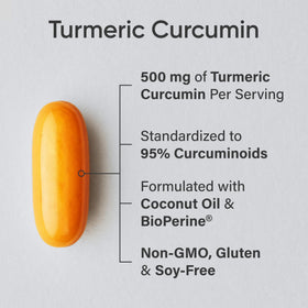 Gélules liquides de Curcuma Sports Research avec huile de coco