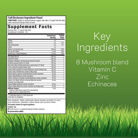 Gélules liquides Irwin Naturals Pure Defense Champignon-8 sur fond blanc