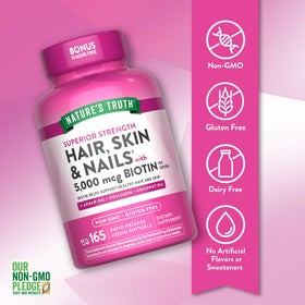 Gélules liquides Nature's Truth pour Cheveux, Peau & Ongles, vue de près