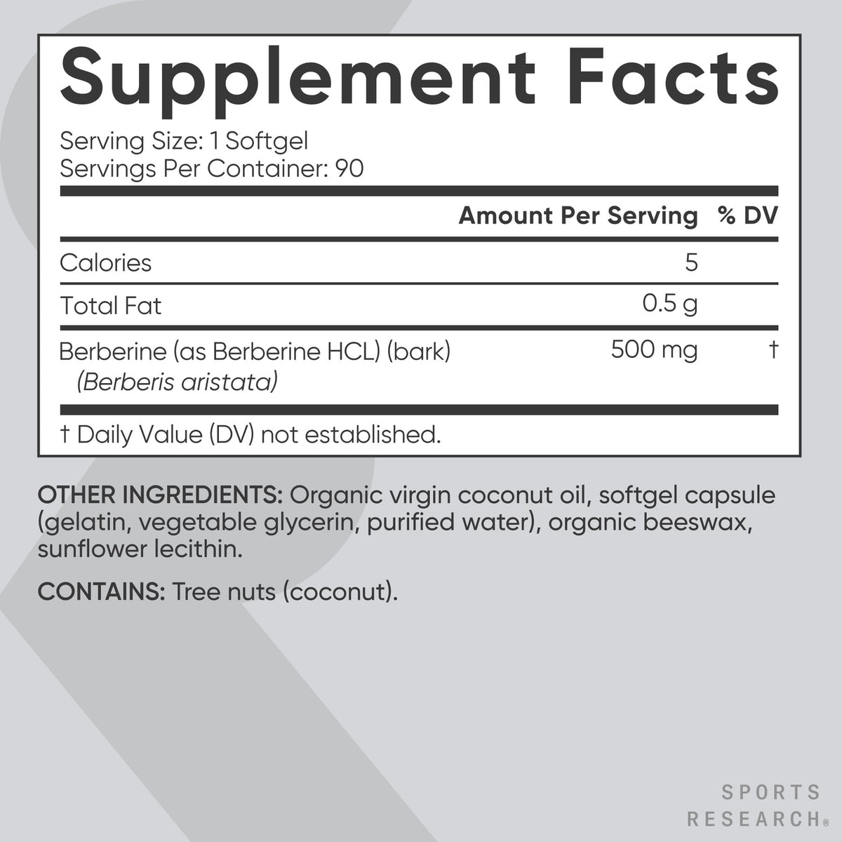 Gélules liquides Sports Research Berbérine 500mg ouvertes