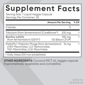 Gélules liquides Sports Research Tribiotic 3-en-1 avec des ingrédients naturels