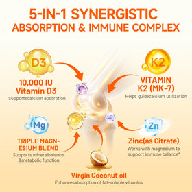 Gélules mini JME Vitamine D3 K2 10 000 UI avec Magnésium