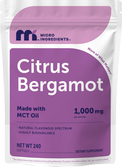 Gélules molles Citrus Bergamot Micro Ingredients, sachet de 240 gélules