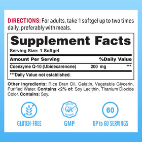 Gélules molles CoQ10 200 mg Vitamin World en gros plan