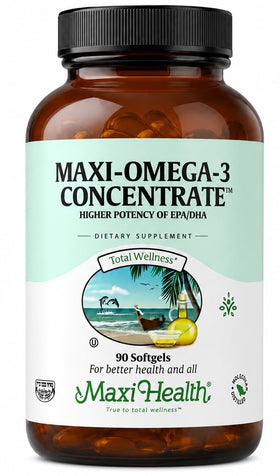 Gélules molles d'huile de poisson Omega 3 Maxi Health 2000mg