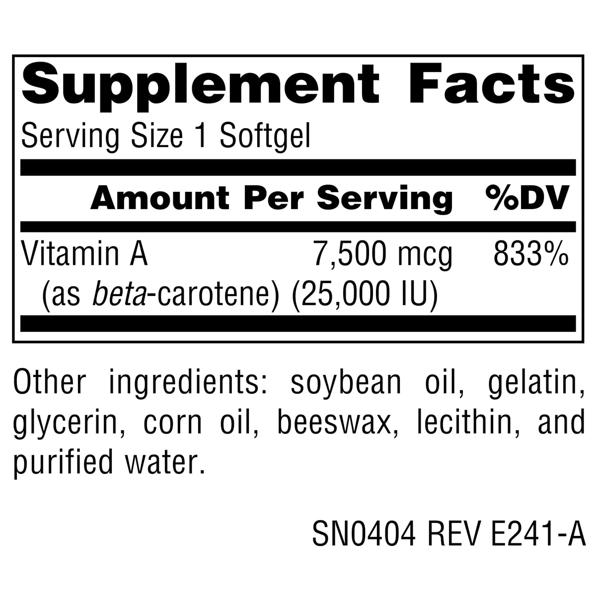 Gélules molles de Beta Carotène Source Naturals dans un flacon