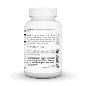 Gélules molles de Beta Carotène Source Naturals sur une surface blanche