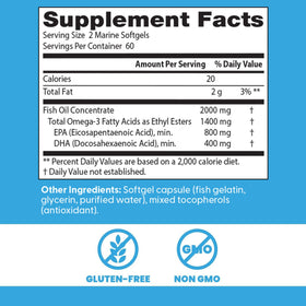 Gélules molles de Doctor's BEST Omega 3 sur fond blanc