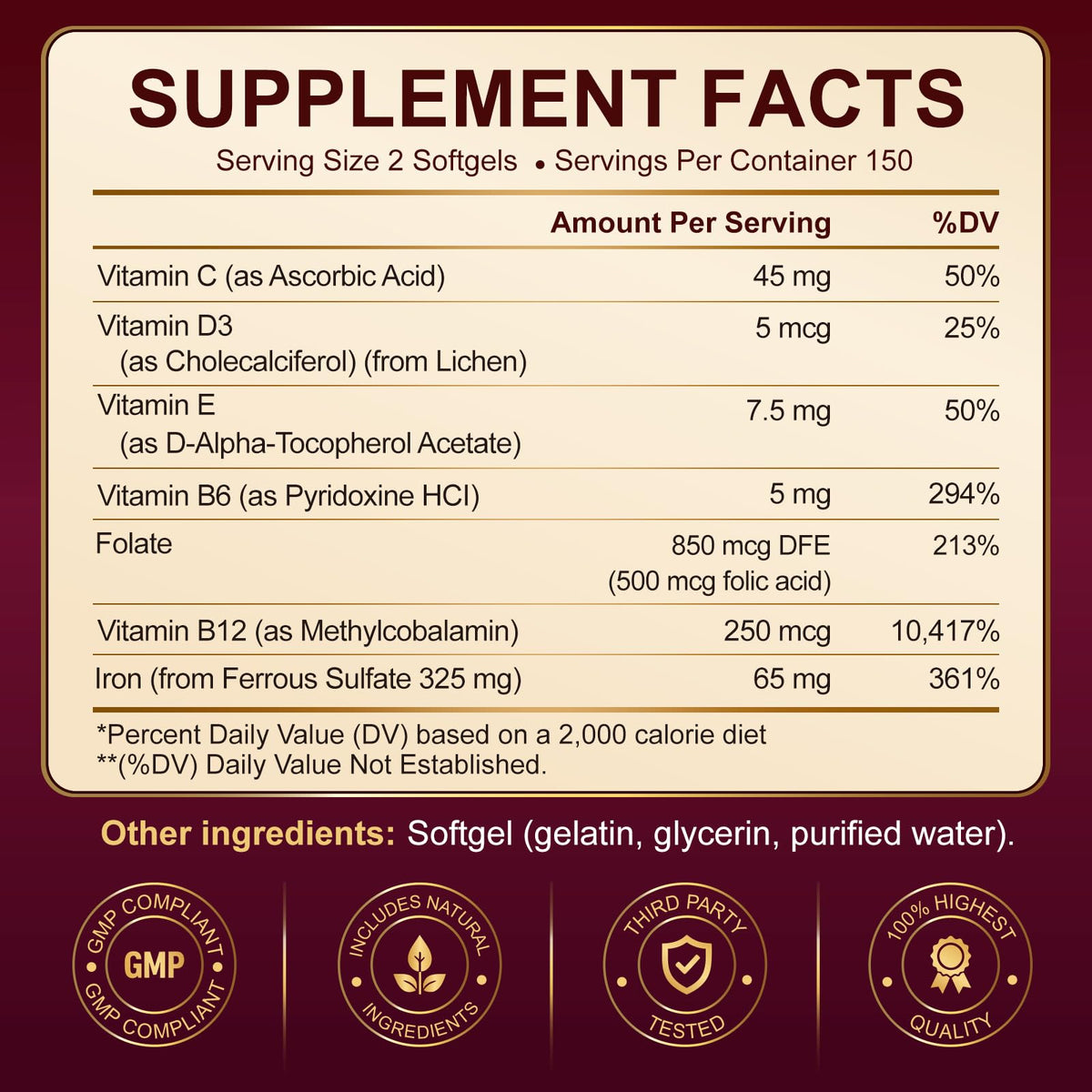 Gélules molles de Navobary Multivitamine 8-en-1 avec Fer 65mg