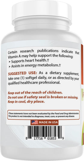 Gélules molles de Vitamine A Best Naturals dans un bol