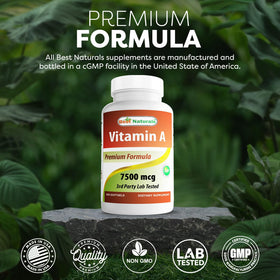 Gélules molles de Vitamine A Best Naturals sur une surface