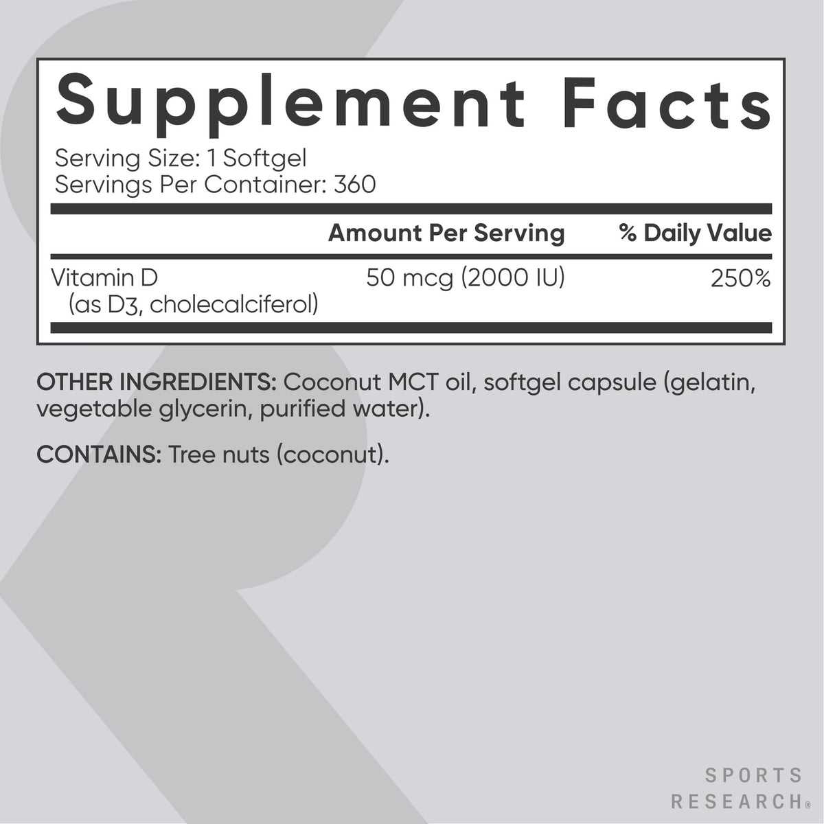 Gélules molles de Vitamine D3 2000 IU avec dose recommandée