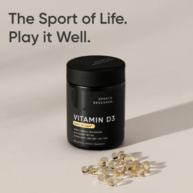 Gélules molles de Vitamine D3 2000 IU Sports Research dans un bol