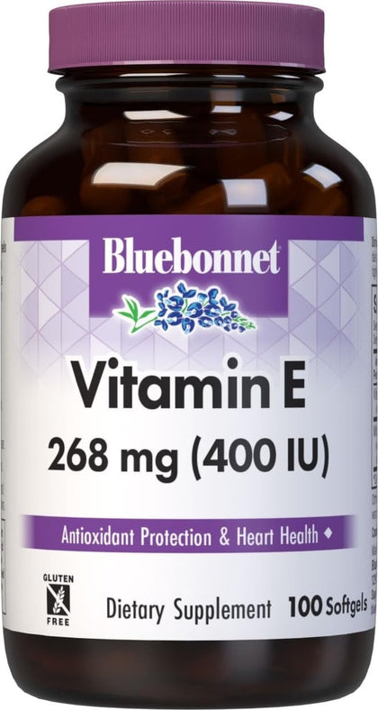 Gélules molles de Vitamine E 400 IU BlueBonnet, flacon de 100 gélules
