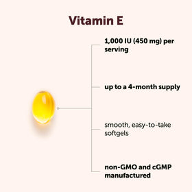Gélules molles de vitamine E Micro Ingredients sur fond blanc