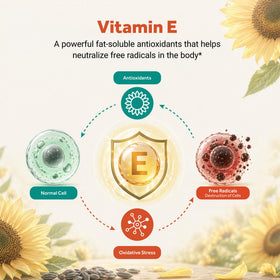 Gélules molles de Vitamine E Naturalis sur une table