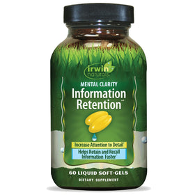 Gélules molles Irwin Naturals Clarté Mentale en flacon