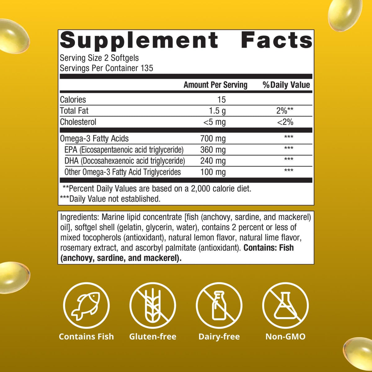 Gélules molles Metagenics OmegaGenics EPA-DHA 300mg avec bouteille ouverte