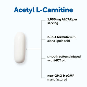 Gélules molles Micro Ingredients Acétyl L-Carnitine avec MCT