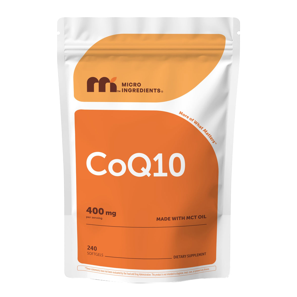 Gélules molles Micro Ingredients CoQ10 400 mg vue de face