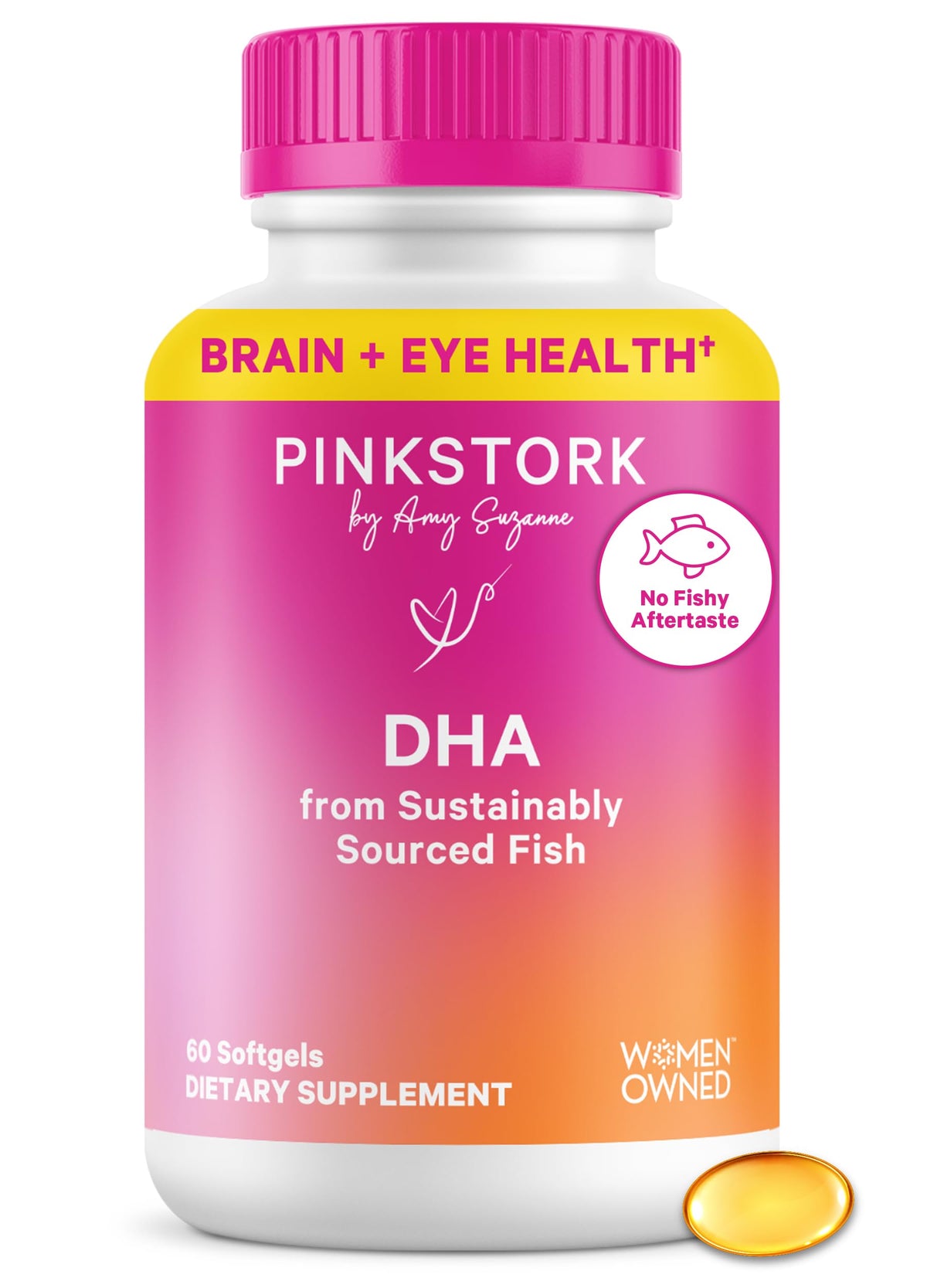 Gélules molles Pink Stork Huile de Poisson Omega-3 540mg DHA + EPA