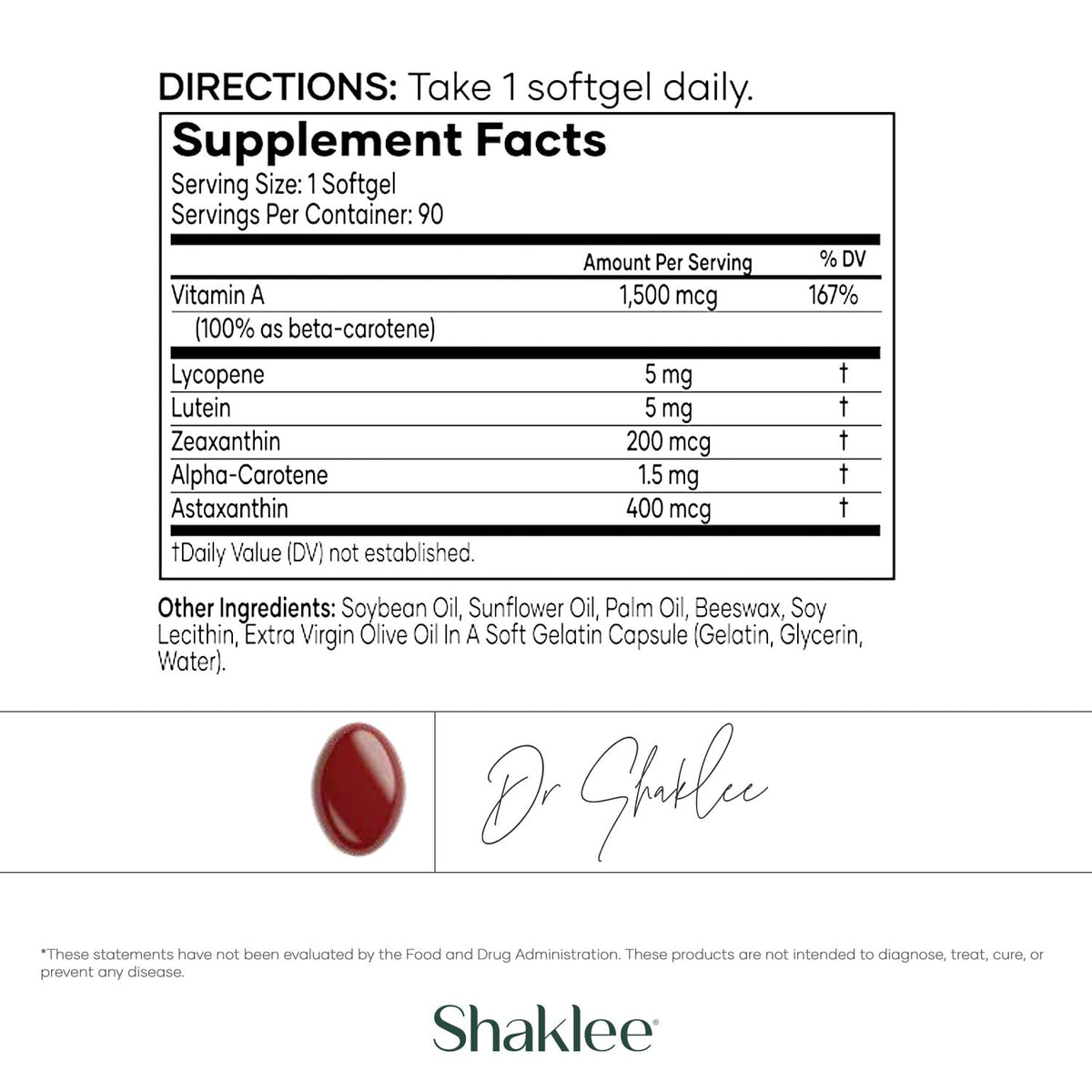 Gélules molles Shaklee CarotoMax à côté d'aliments riches en caroténoïdes