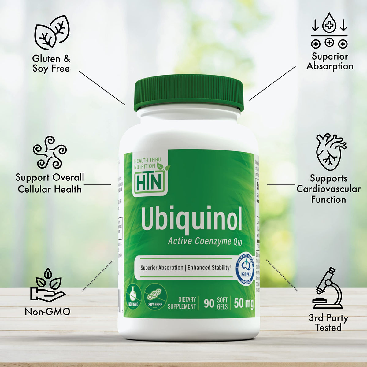Gélules molles Ubiquinol 50mg dans leur emballage