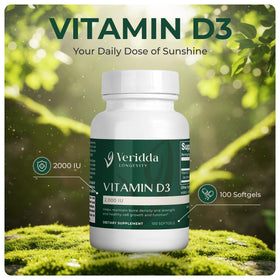 Gélules molles Veridda Longevity sur une surface blanche