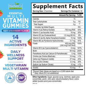 Gélules multivitamines Nature's Gummies avec couvercle ouvert