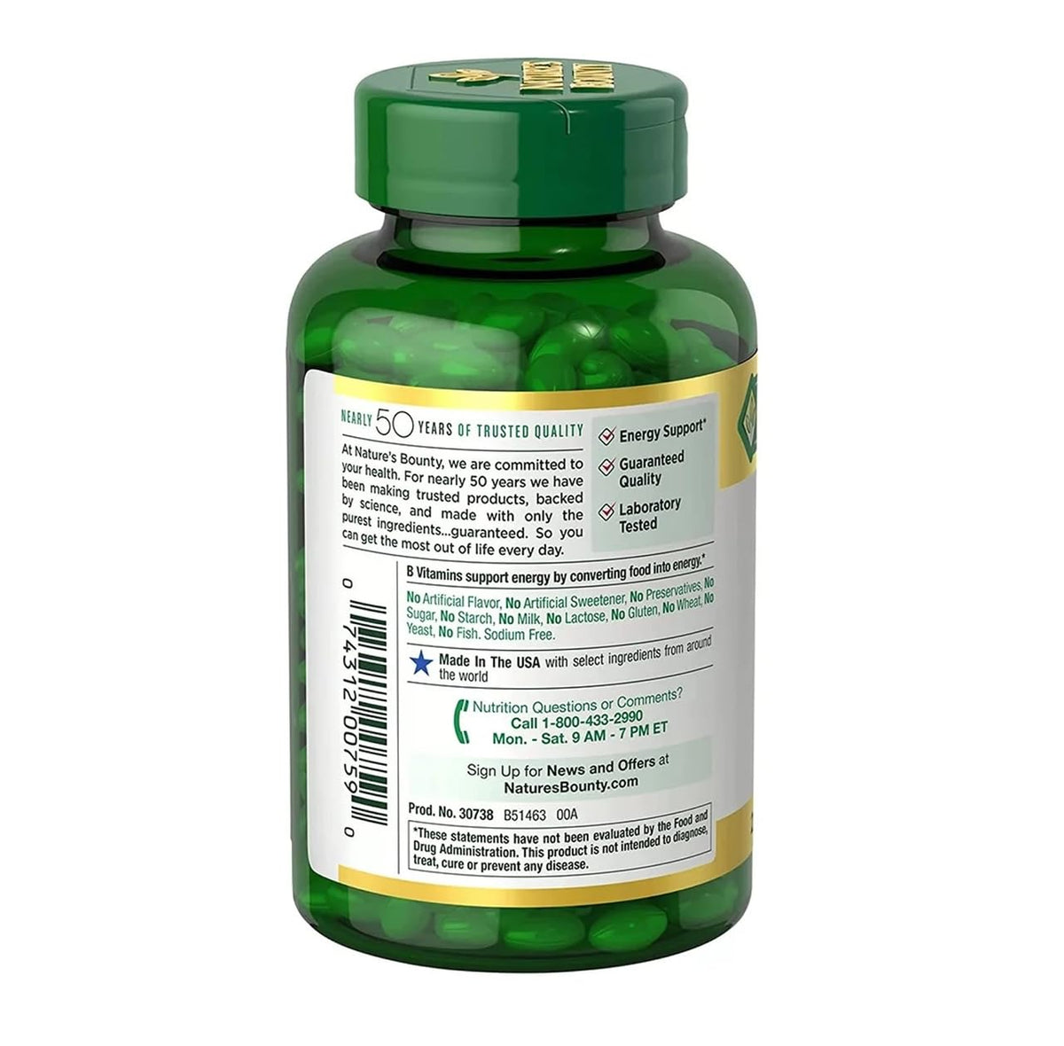 Gélules Nature's Bounty Biotine 10 000 mcg sur une table