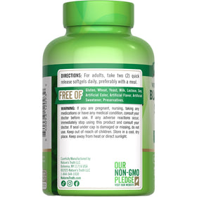 Gélules Nature's Truth sur une table en bois