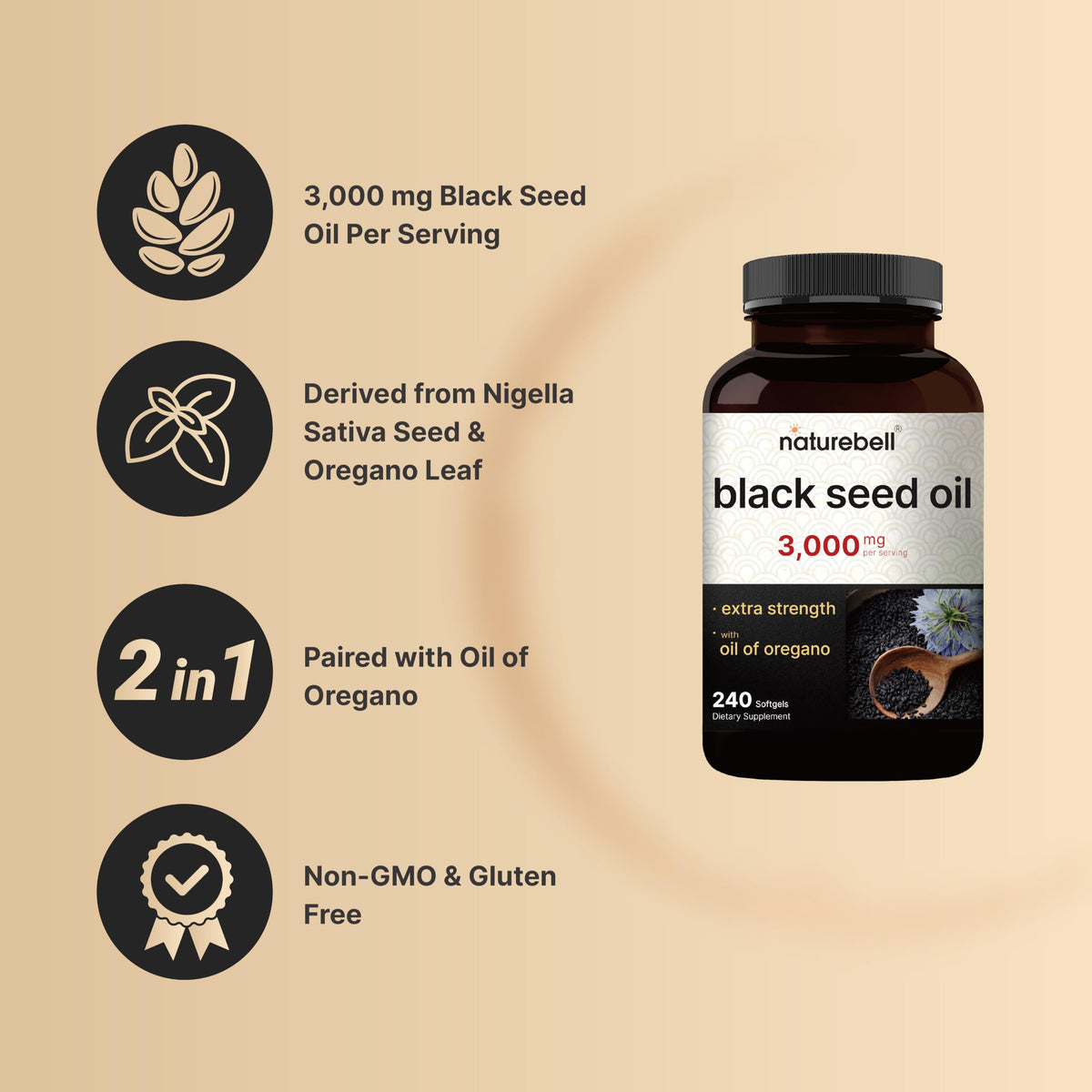 Gélules NatureBell avec étiquette et dosage visible