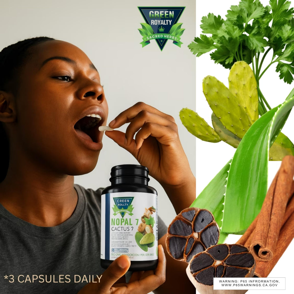 Gélules Nopal 7 sur une table avec d'autres compléments