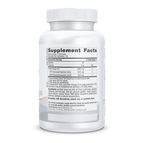 Gélules Nordic Naturals ProOmega 1280 mg Omega-3 sur fond blanc
