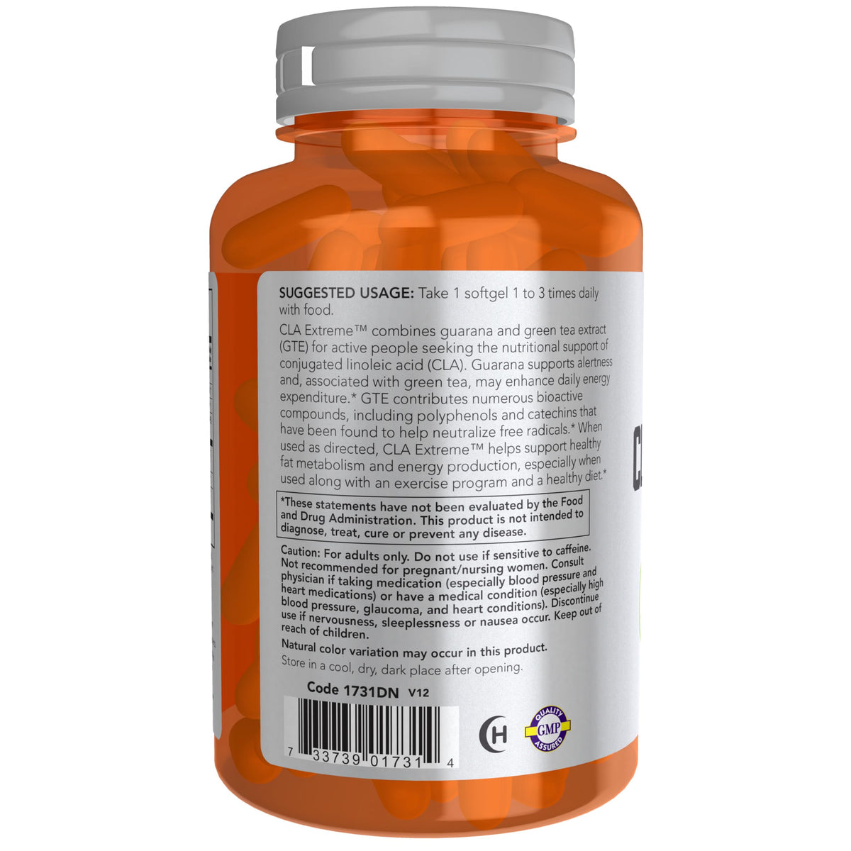Gélules NOW Foods CLA Extreme™ sur fond blanc