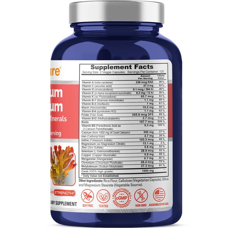Gélules NusaPure Calcium Corail 1000mg sur une table