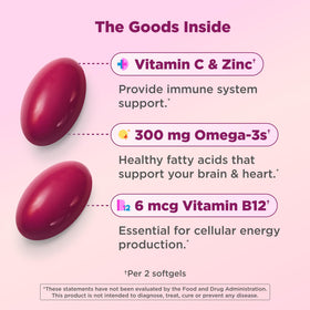 Gélules OLLY Ultra Strength Women's Multi + Omega-3 avec menthe et citron